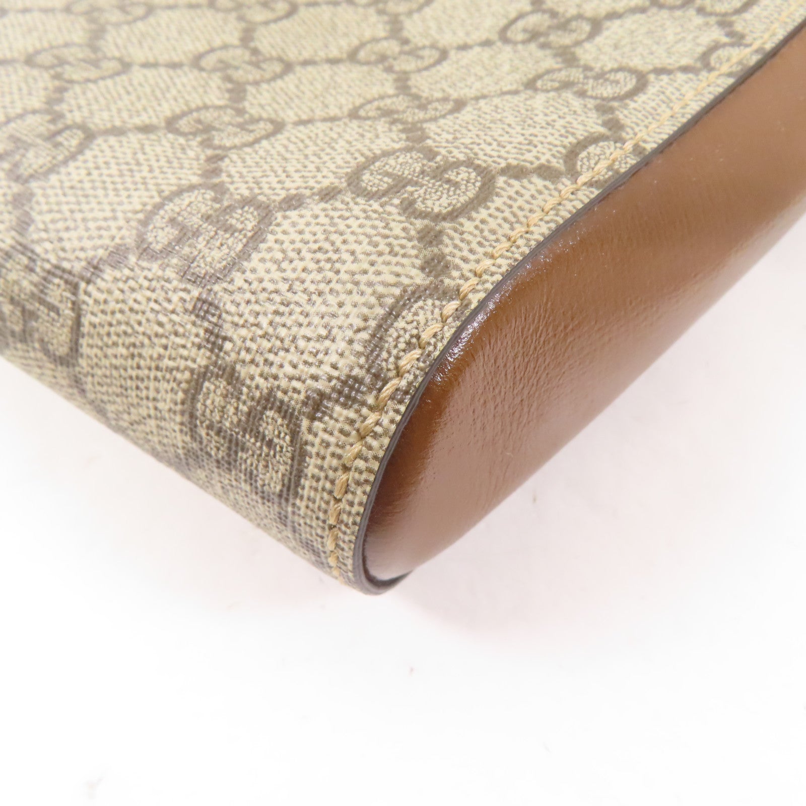 GUCCI 塗層帆布GG Supreme Messenger Bag金扣肩背袋啡色
