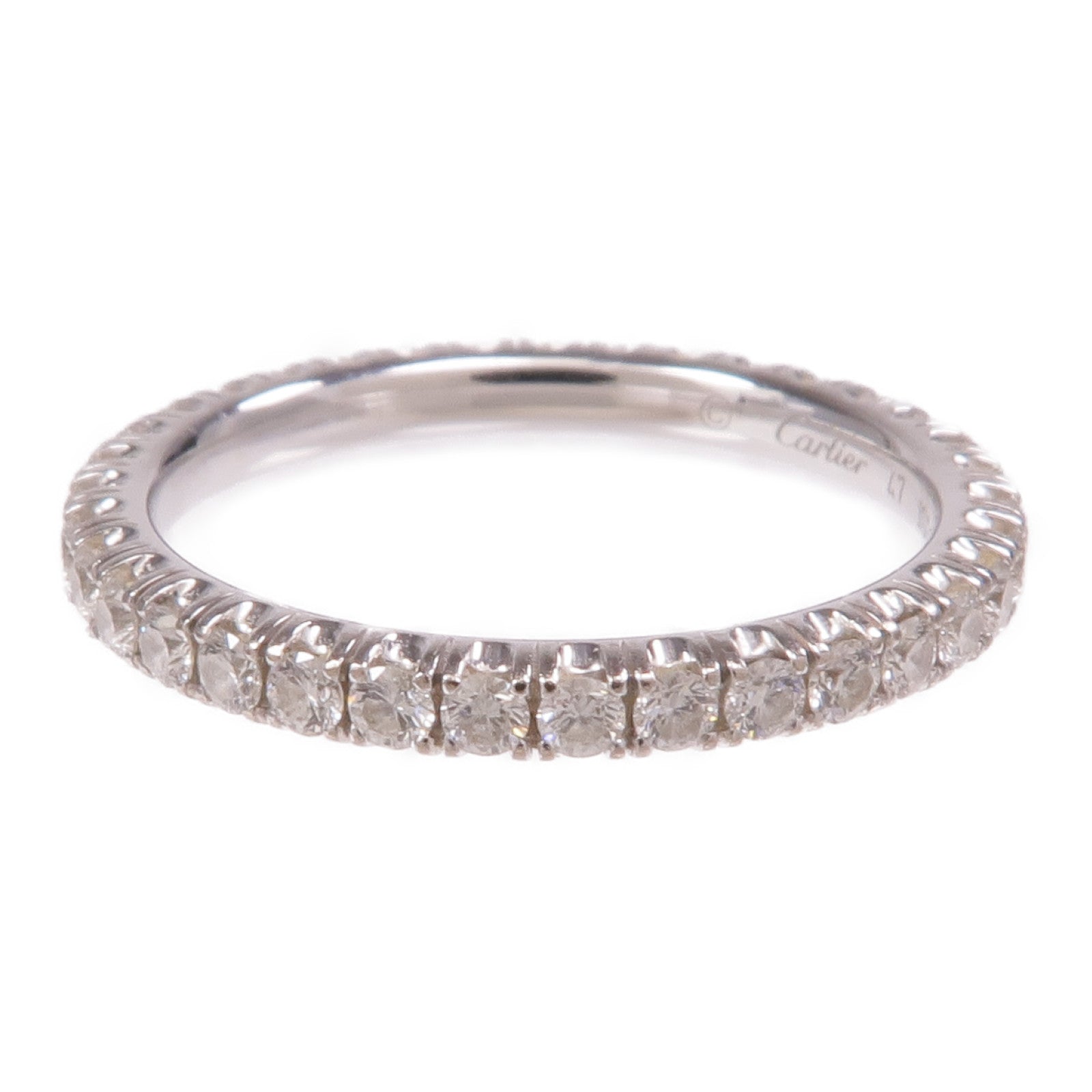 CARTIER 18K白金Etincelle Wedding Band鑽石戒指Cartier#47/US#4.25