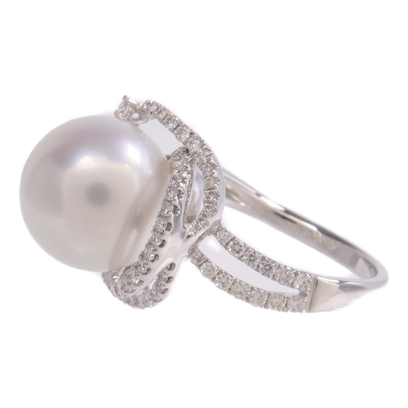 Pomellato 18K白金Pearl Diamond Ring珍珠/鑽石戒指