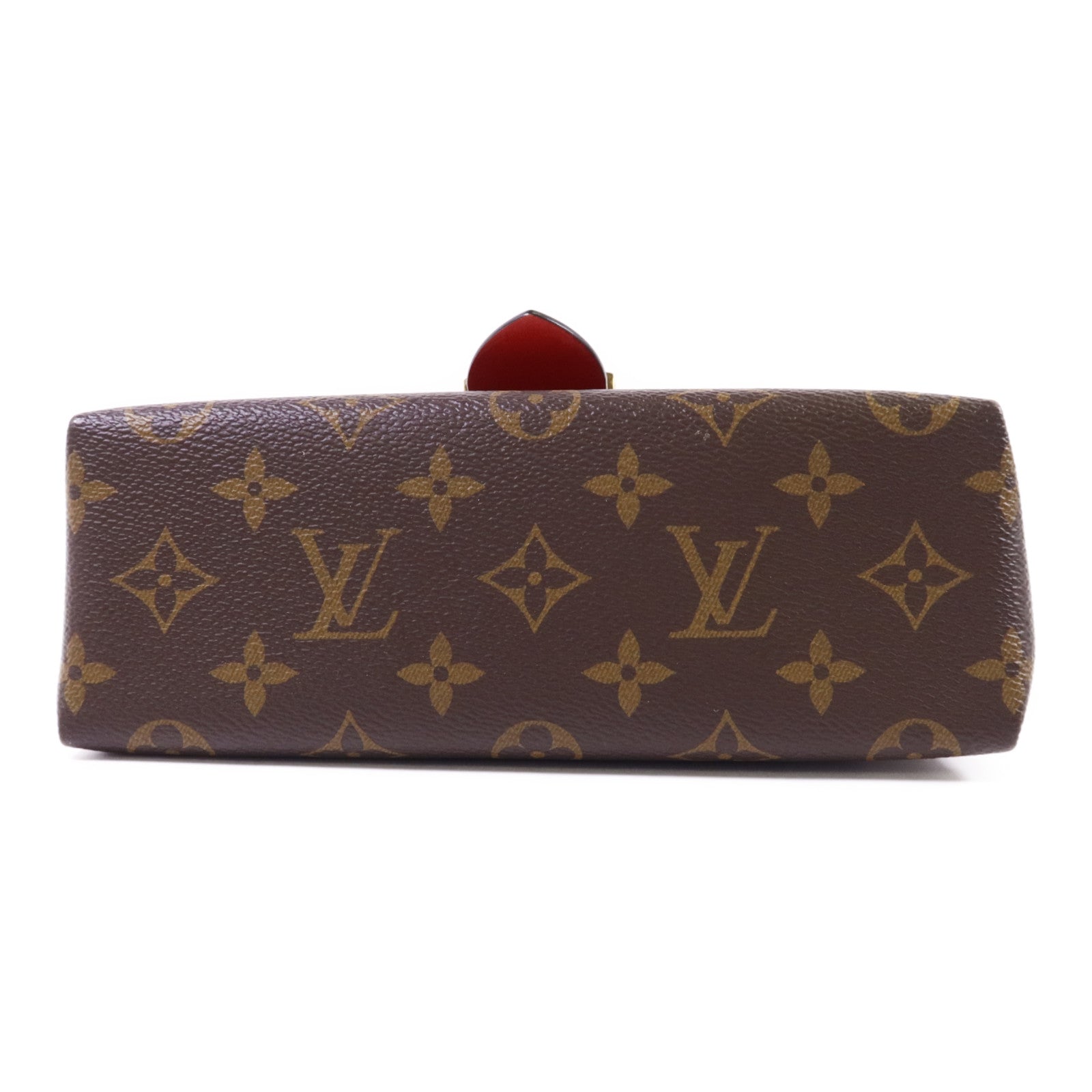 LOUIS VUITTON Monogram Locky BB金扣手挽肩背棕色/紅色
