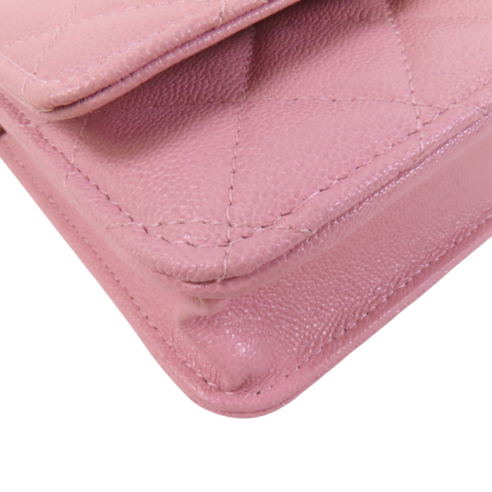 CHANEL 牛皮皮革WOC Wallet On Chain金扣鏈帶肩背袋