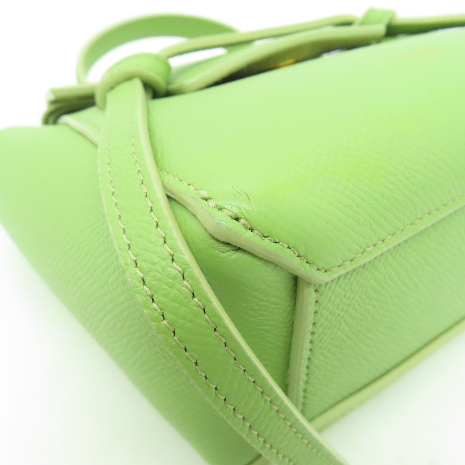 CELINE 【清倉大減價】牛皮皮革Pico Belt Bag金扣手挽肩背兩用袋綠色