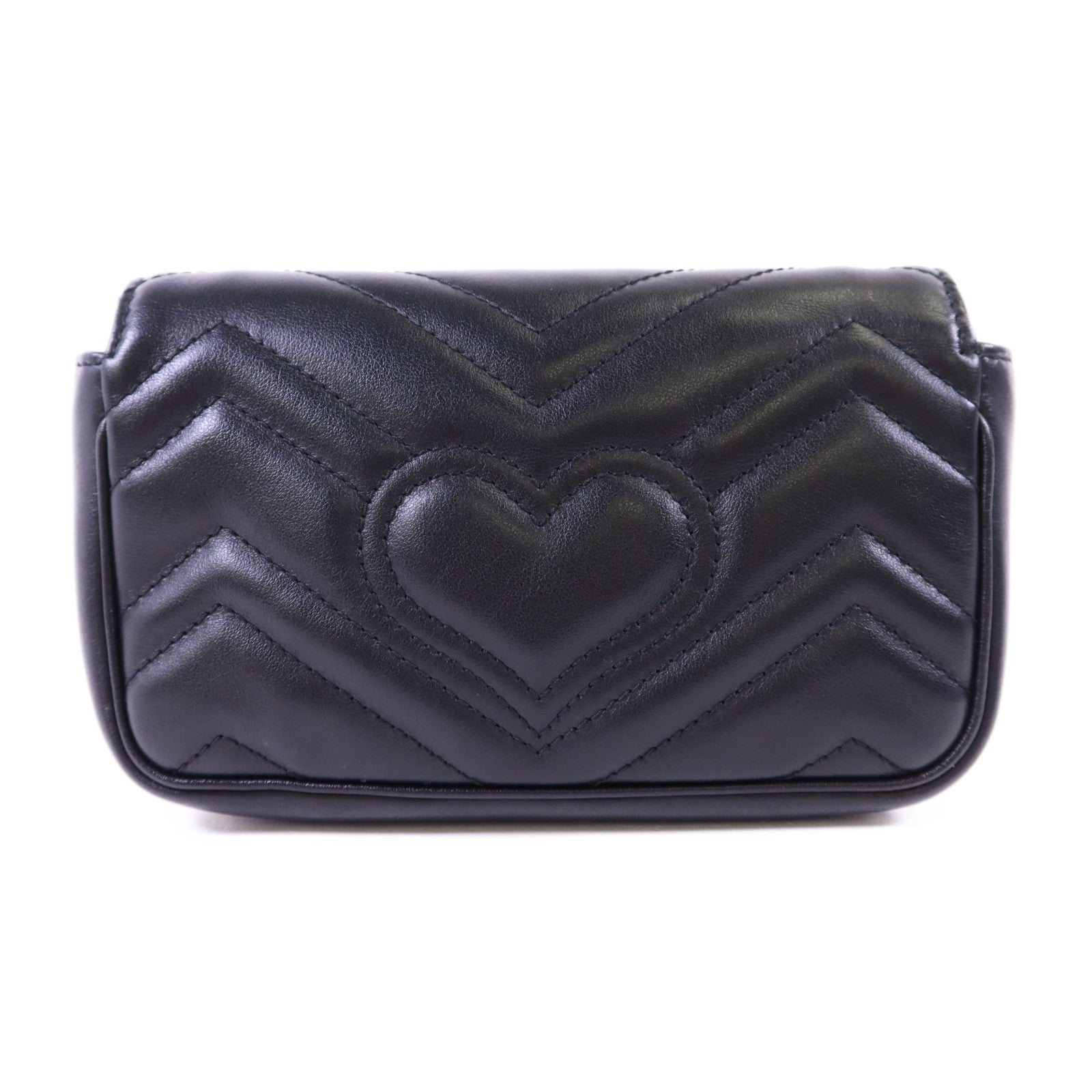 GUCCI 牛皮皮革GG Marmont Super Mini金扣鏈帶肩背袋