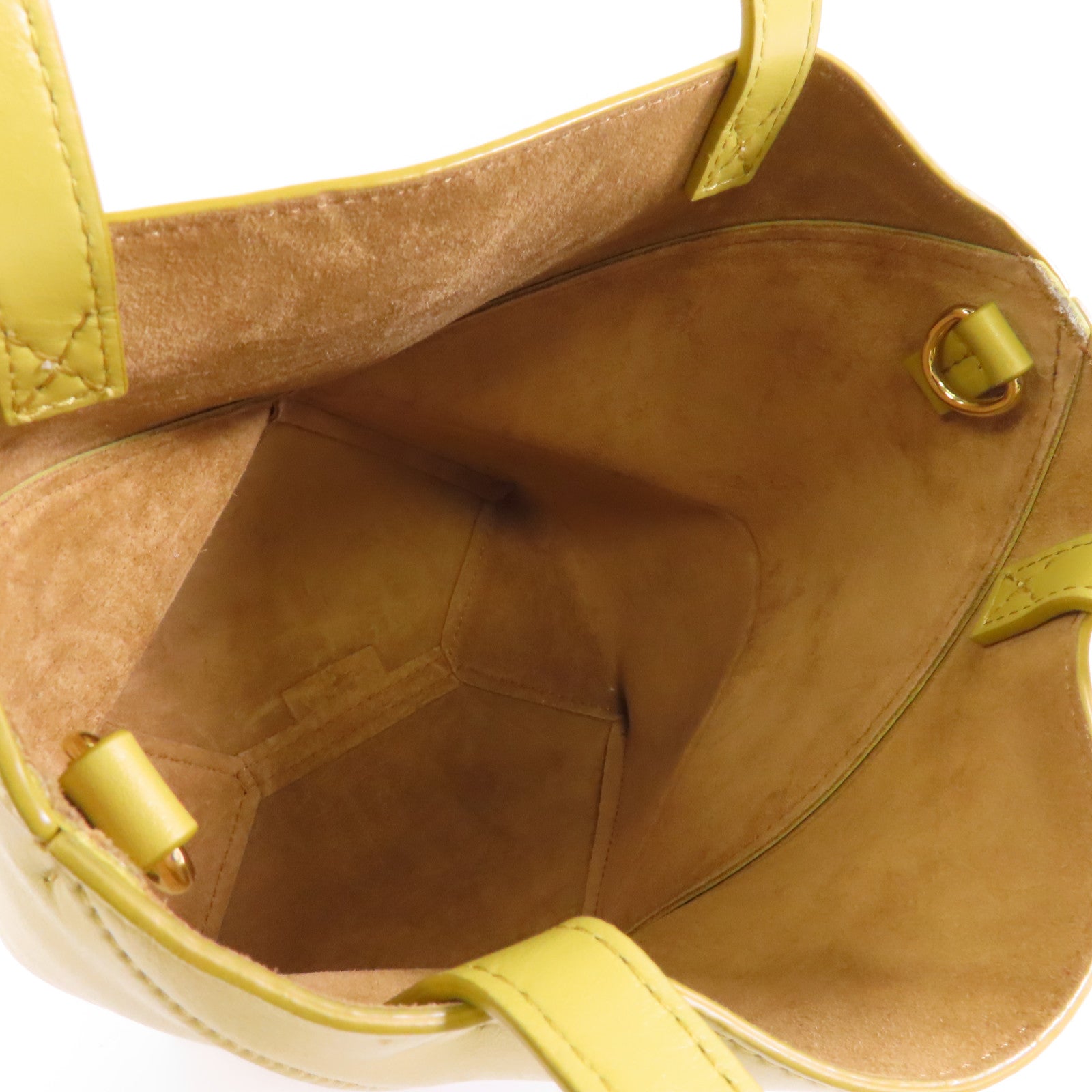 LOEWE 牛皮皮革Shoulder Bag金扣手挽肩背兩用袋黃色