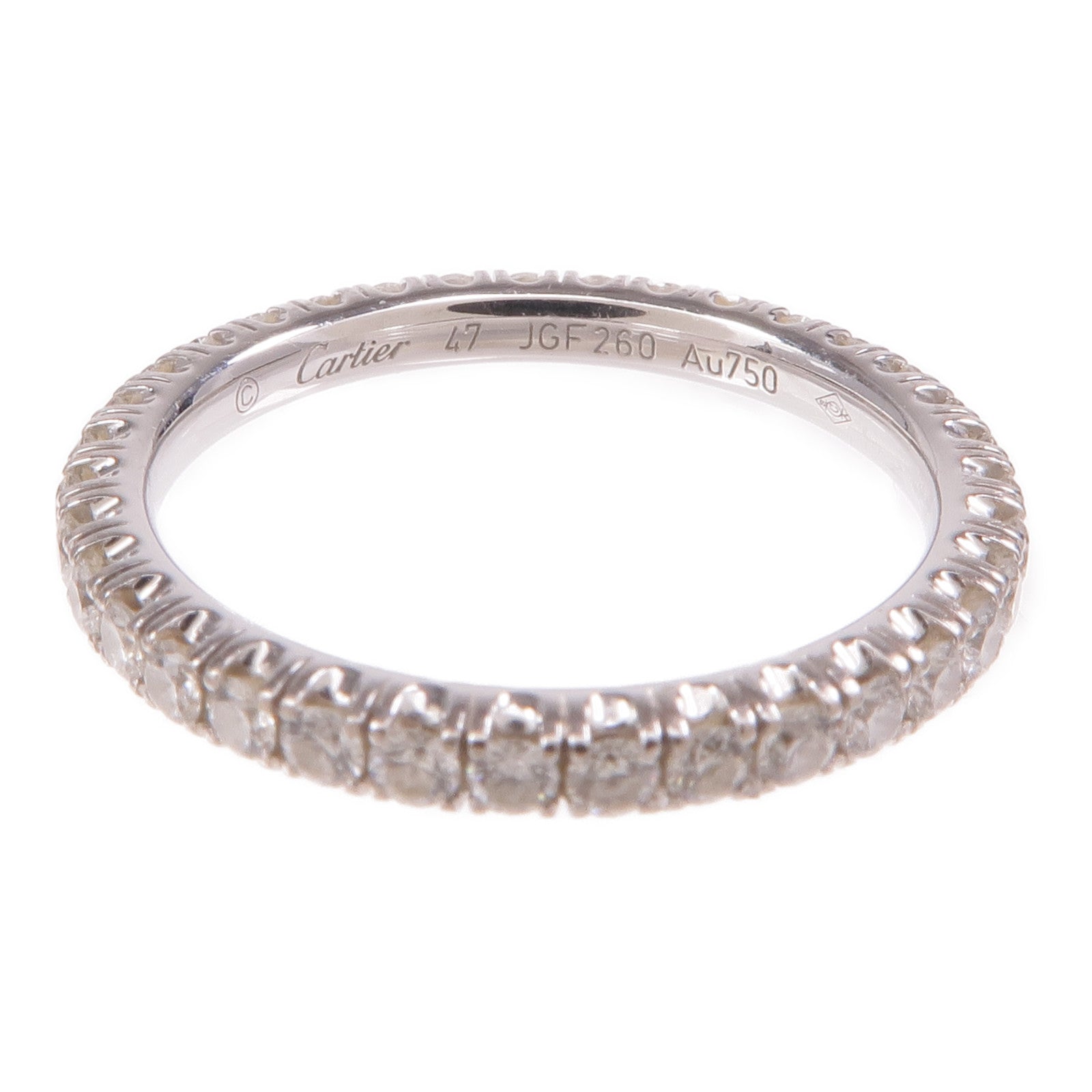CARTIER 【激減優惠】18K白金Etincelle Wedding Band鑽石戒指Cartier#47/US#4.25