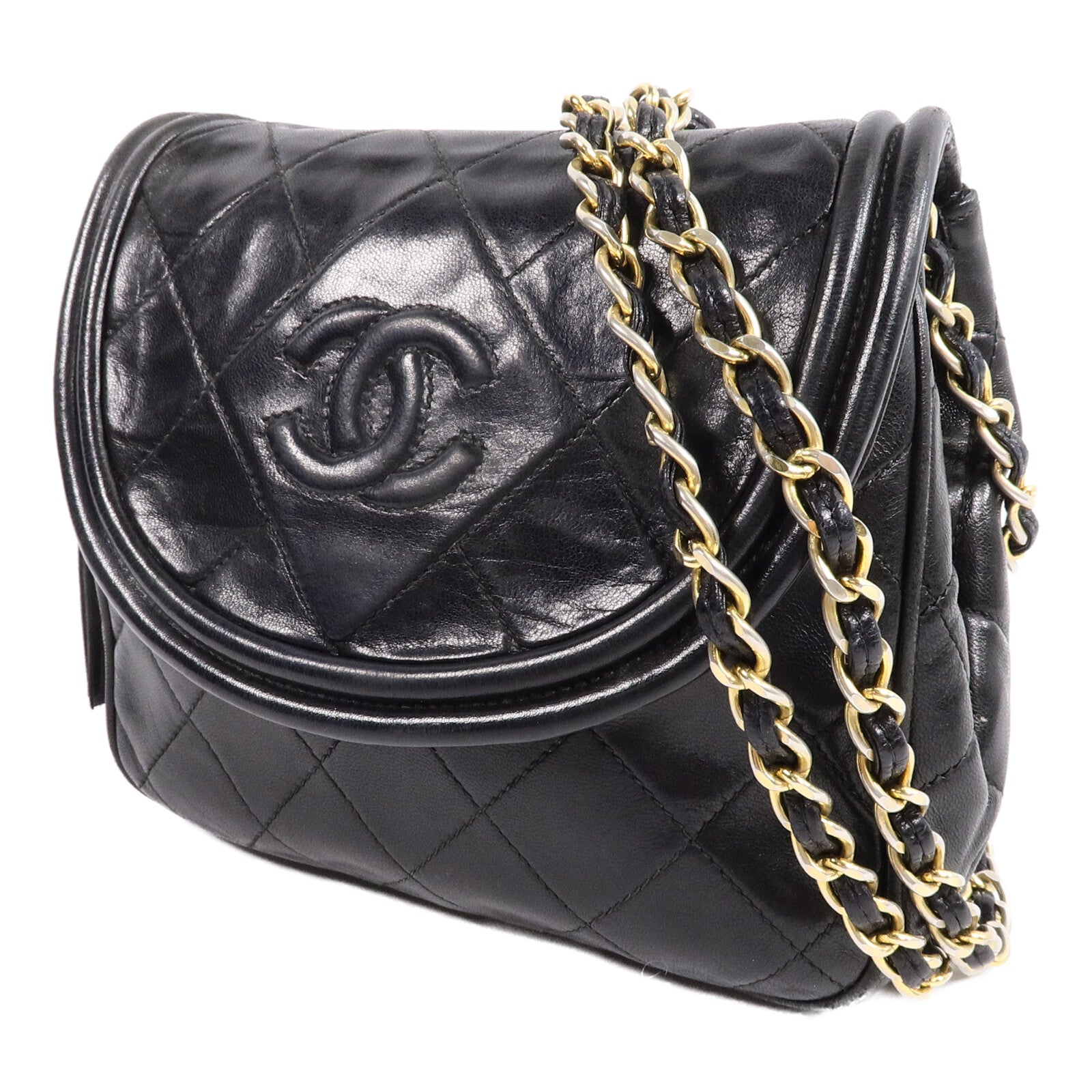 CHANEL 羊皮皮革Vintage Chain Shoulder鏈帶肩背袋