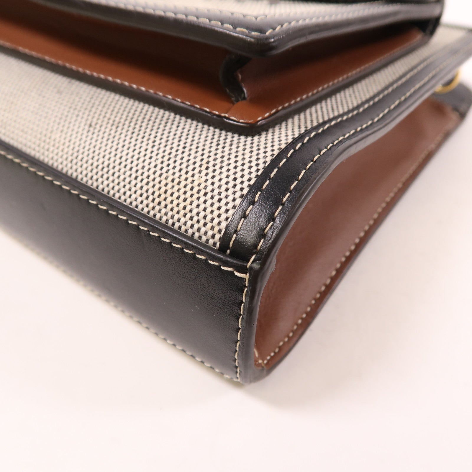 BURBERRY 帆布/皮革Mini Tri-Tone Pocket Bag金扣手挽肩背兩用袋