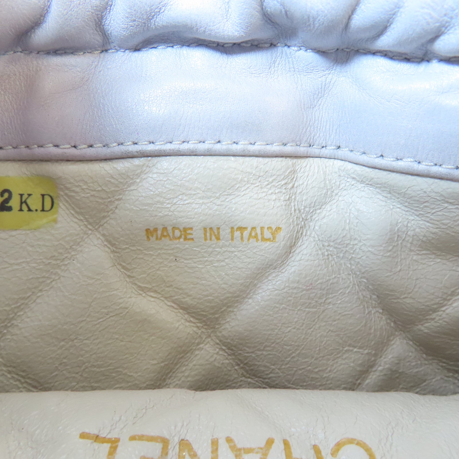 CHANEL 【激減優惠】菱格羊皮皮革Vintage Bucket Bag金扣肩背袋灰色