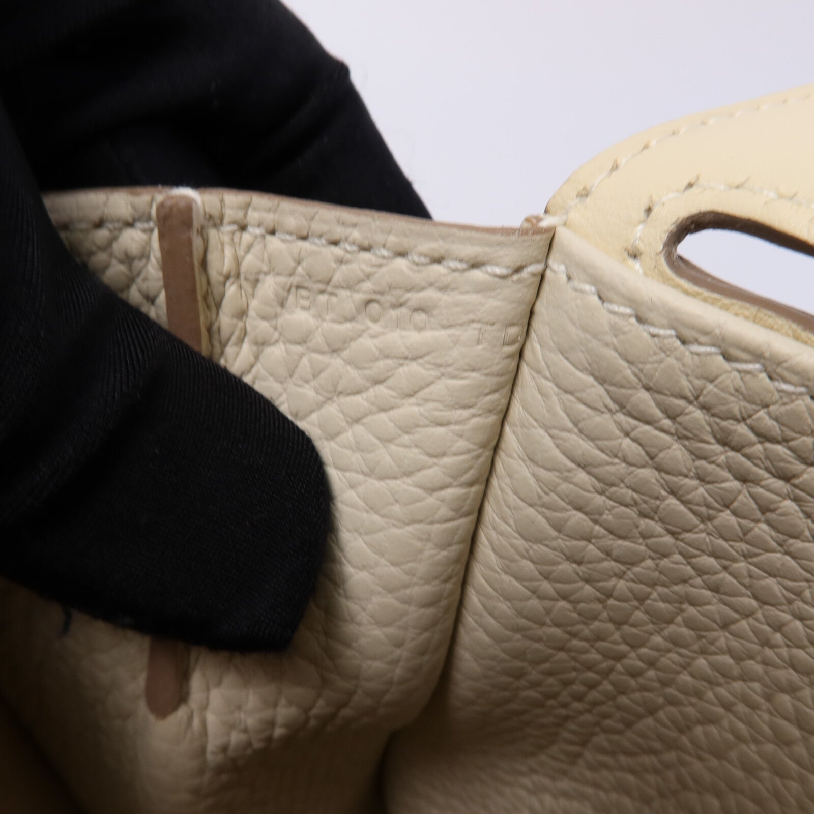 HERMES Clemence皮革Halzan 25手挽肩背兩用袋Craie