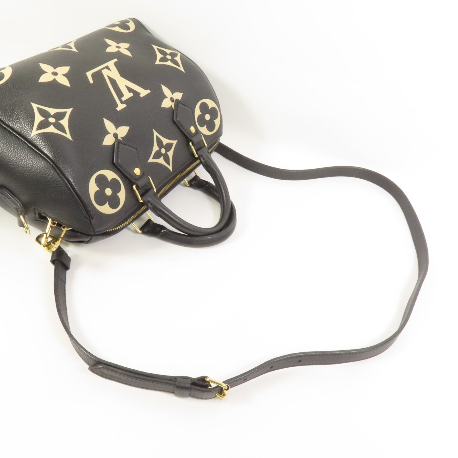 LOUIS VUITTON Monogram Empreinte Speedy Bandouliere 25金扣手挽肩背兩用袋