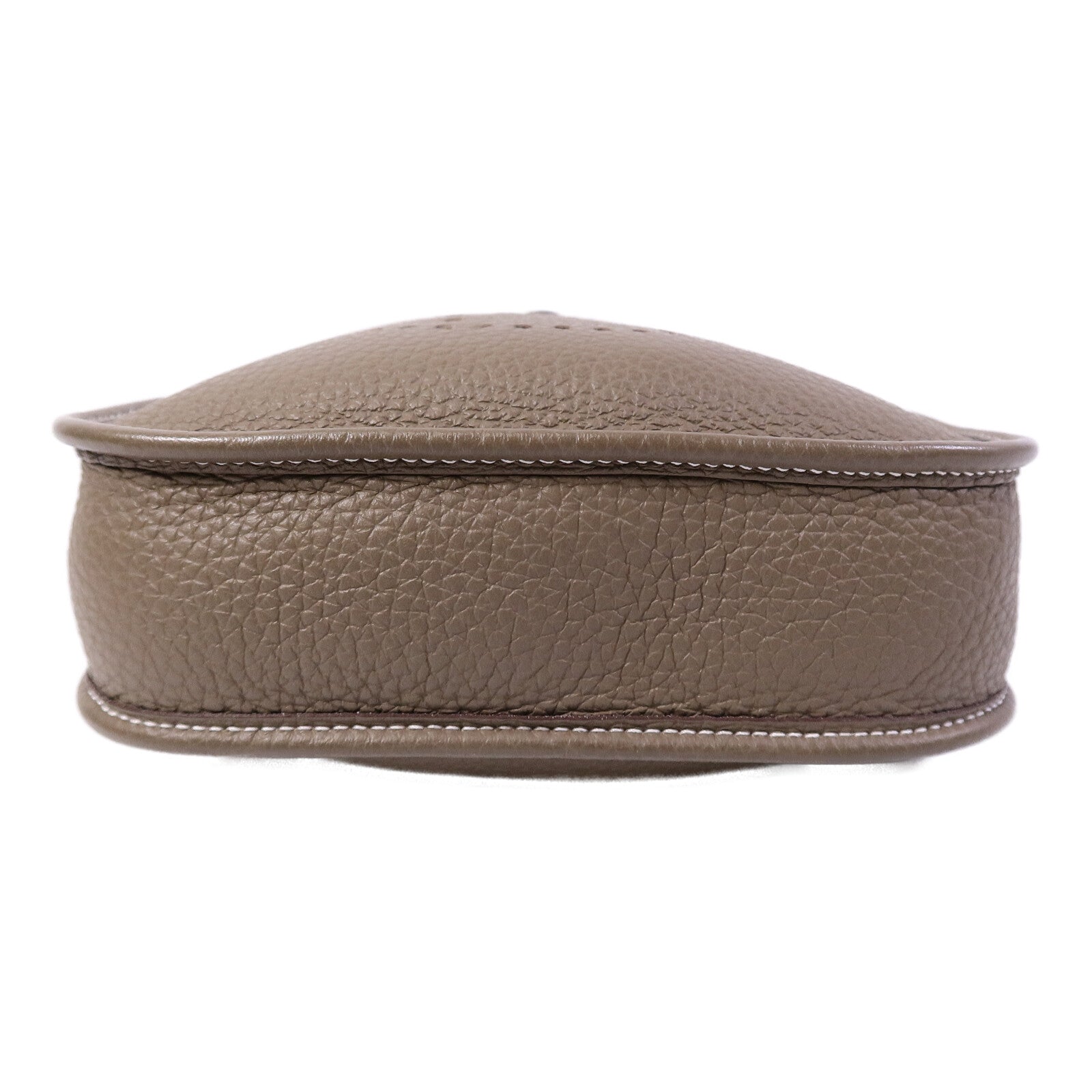 HERMES Clemence皮革Evelyne TPM肩背袋Etoupe/Blue Indigo