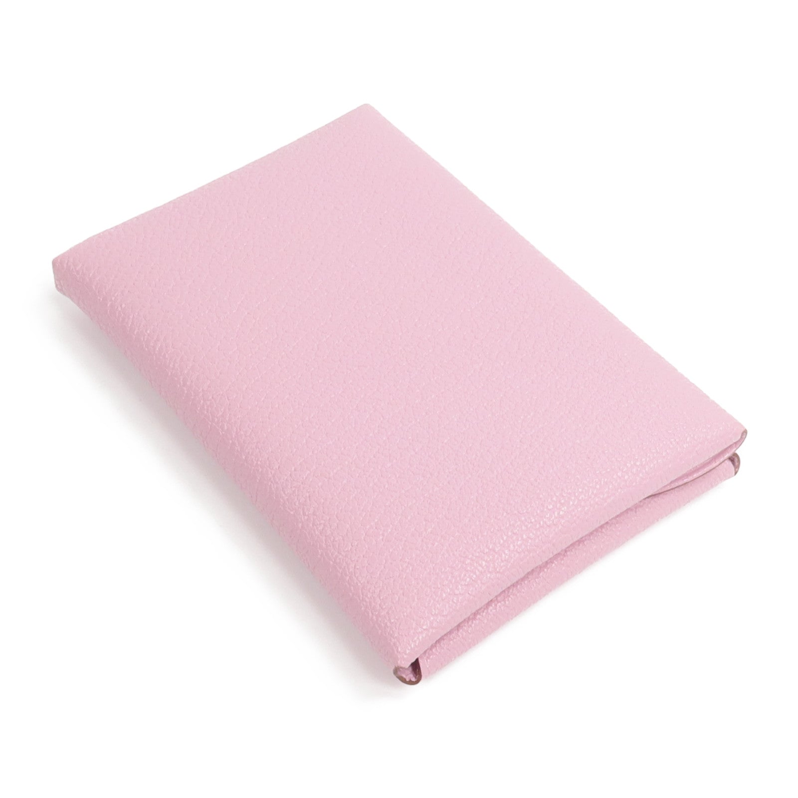 HERMES Chevre皮革Calvi Duo Compact卡片套Mauve Sylvestre