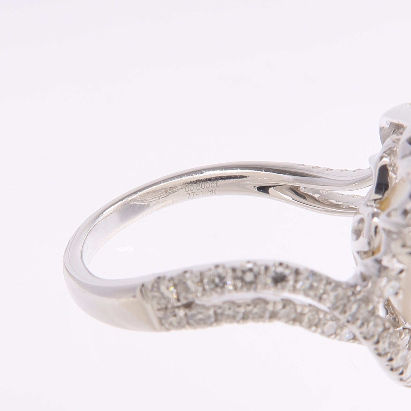 Pomellato 18K白金Pearl Diamond Ring珍珠/鑽石戒指