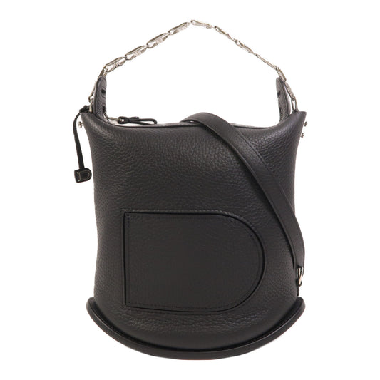 Delvaux 牛皮皮革Pin Twist銀扣手挽肩背兩用袋