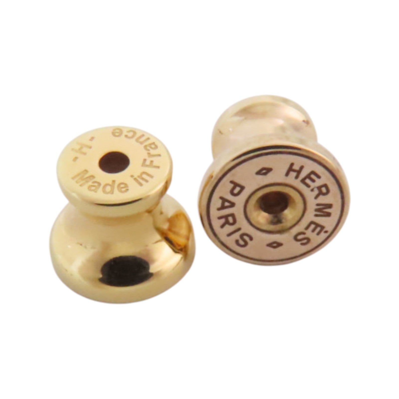 HERMES 金屬/皮革O' kelly Earrings金扣耳環