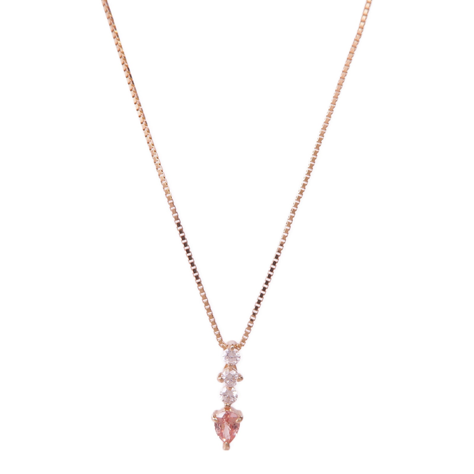 JEWELRY 18K玫瑰金Padparadscha Diamond Necklace帕帕拉恰/鑽石項鍊