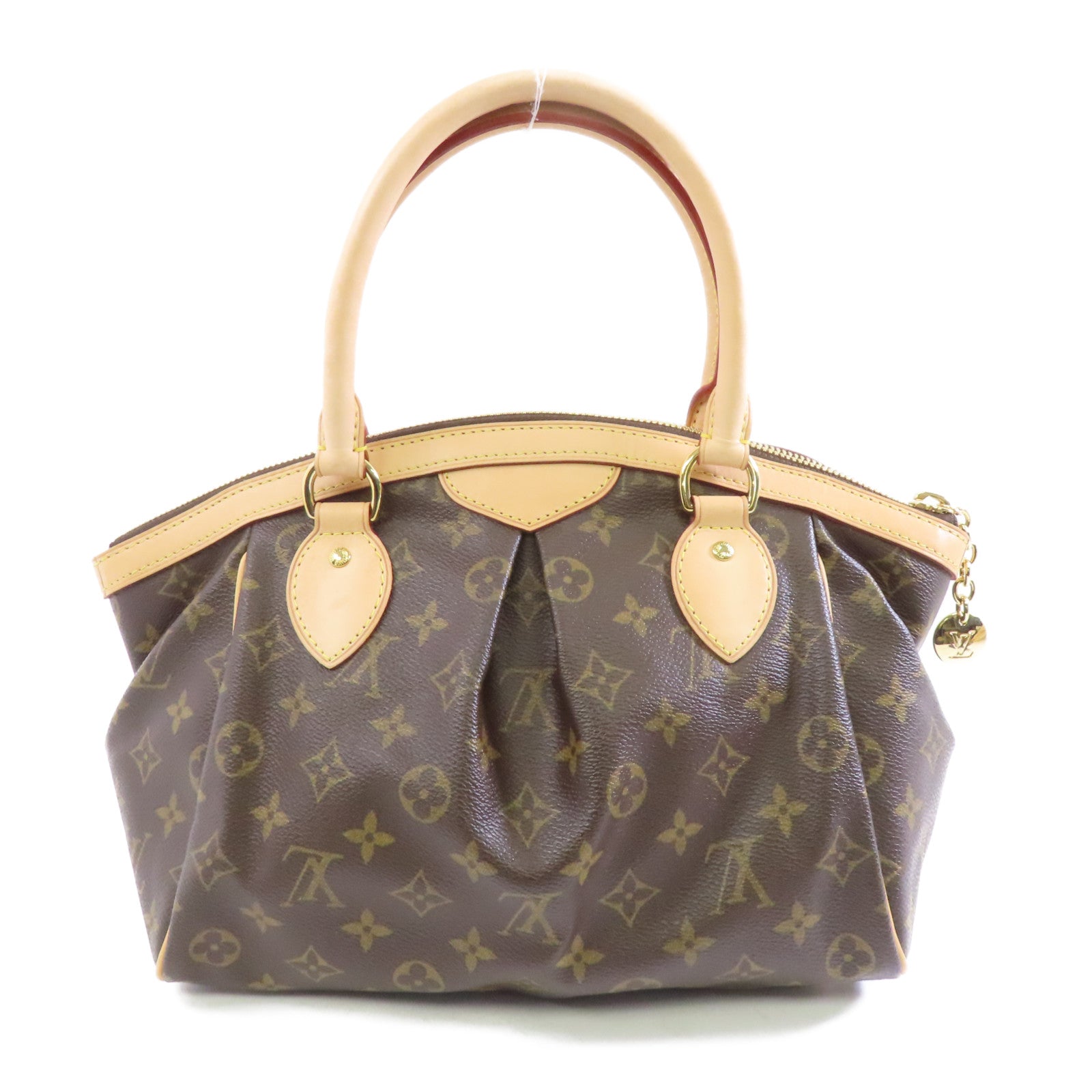 LOUIS VUITTON Monogram Tivoli PM金扣手挽袋棕色