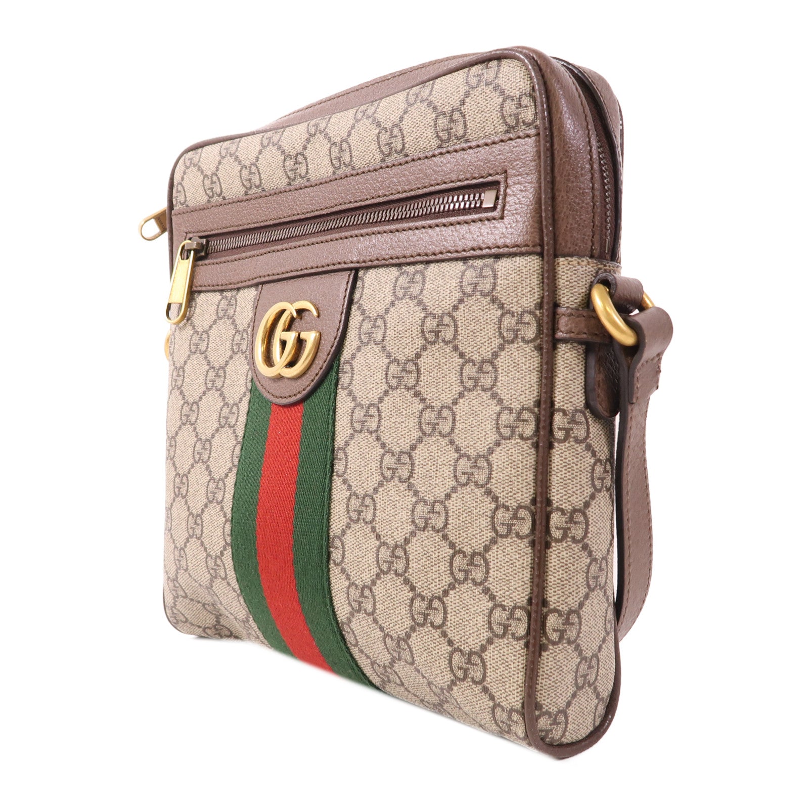 GUCCI 塗層帆布Ophidia金扣肩背袋