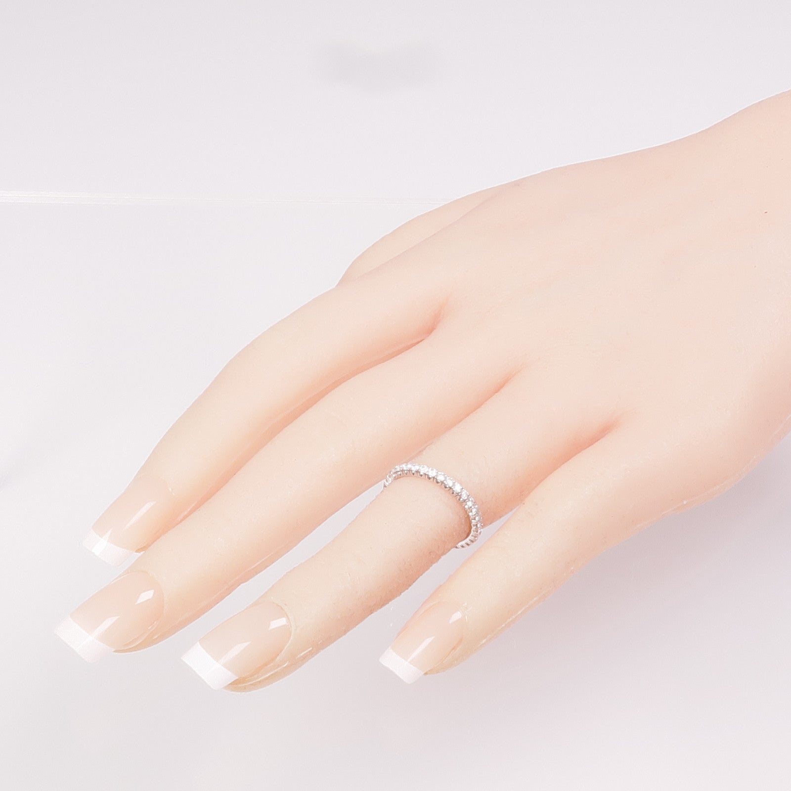 CARTIER 18K白金Etincelle Wedding Band鑽石戒指Cartier#47/US#4.25