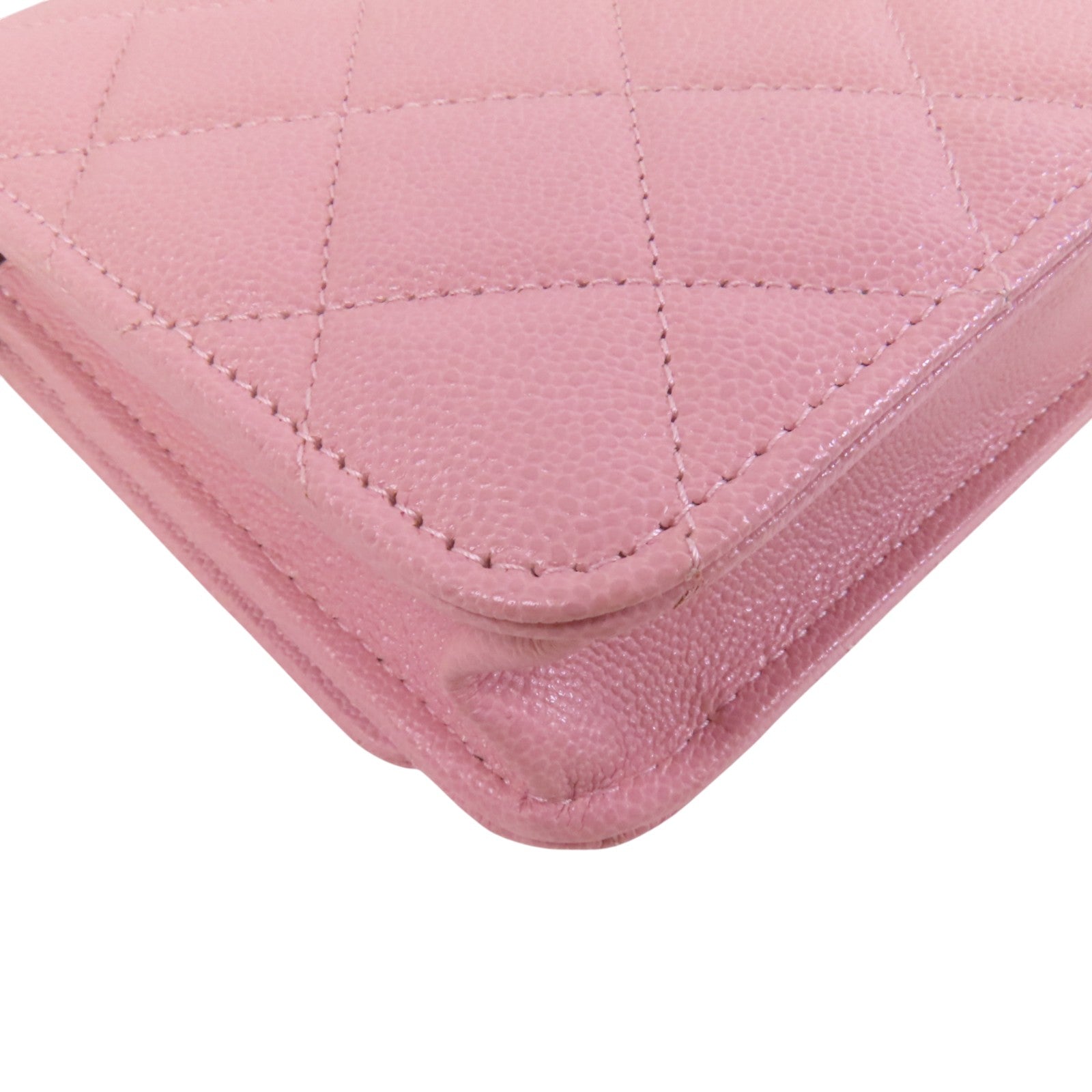 CHANEL 牛皮皮革WOC Wallet On Chain金扣鏈帶肩背袋