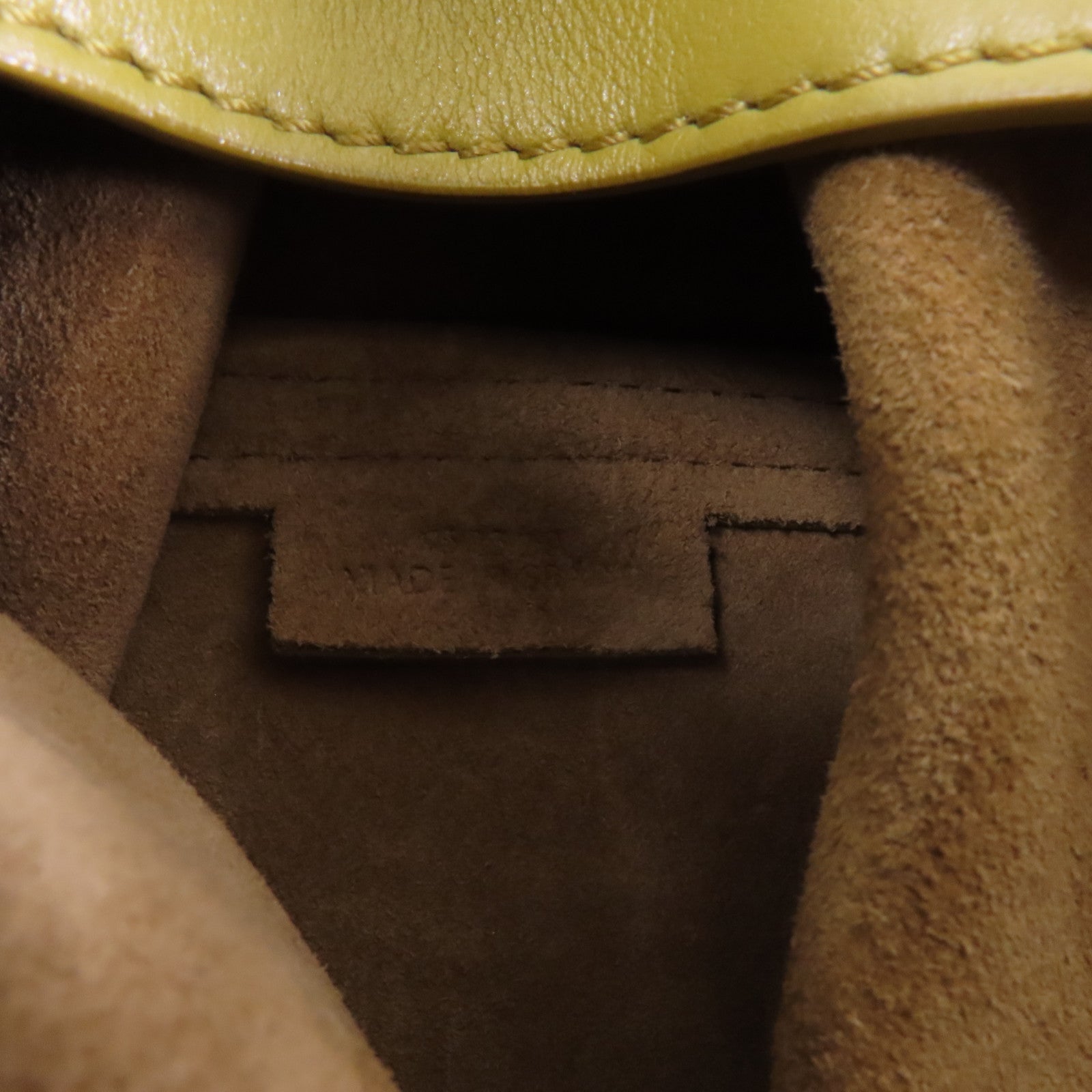LOEWE 牛皮皮革Shoulder Bag金扣手挽肩背兩用袋黃色