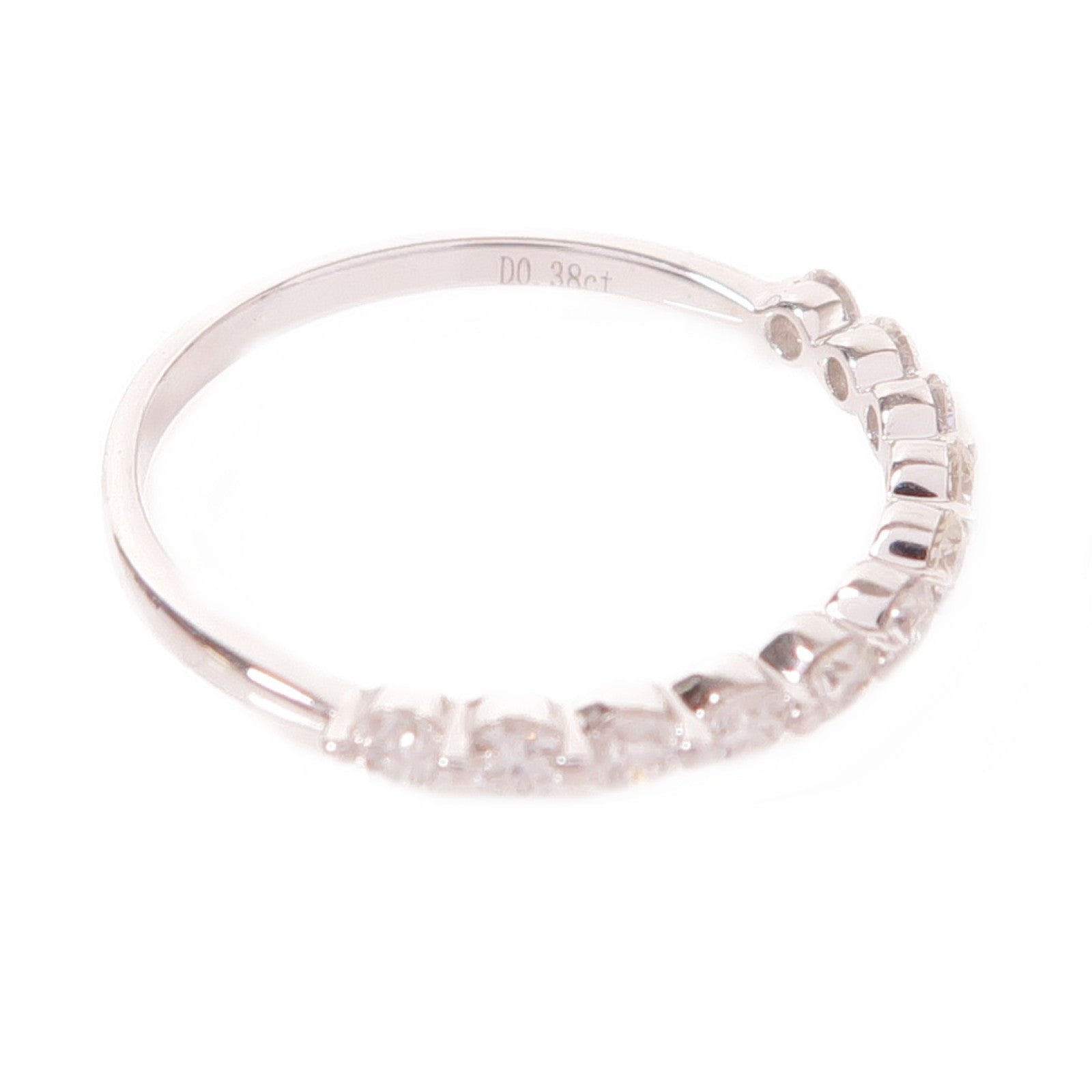 Jewelry 0.38ct Diamond Ring 1.2g 18K White Gold