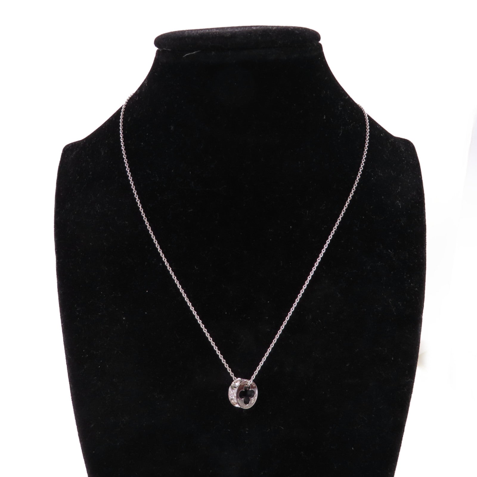 LOUIS VUITTON 18K白金/鑽石Empreinte Diamond Necklace項鏈銀色