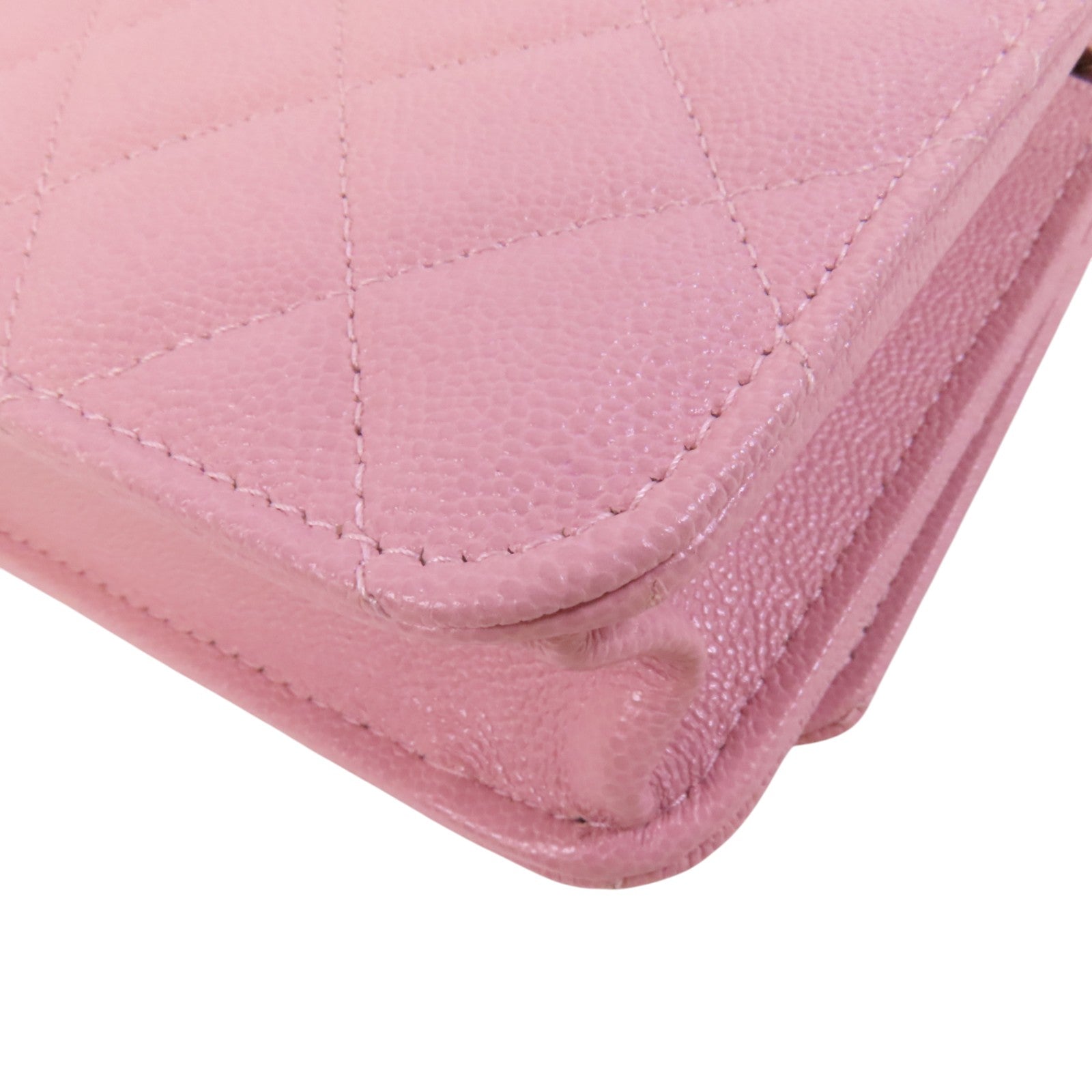 CHANEL 牛皮皮革WOC Wallet On Chain金扣鏈帶肩背袋