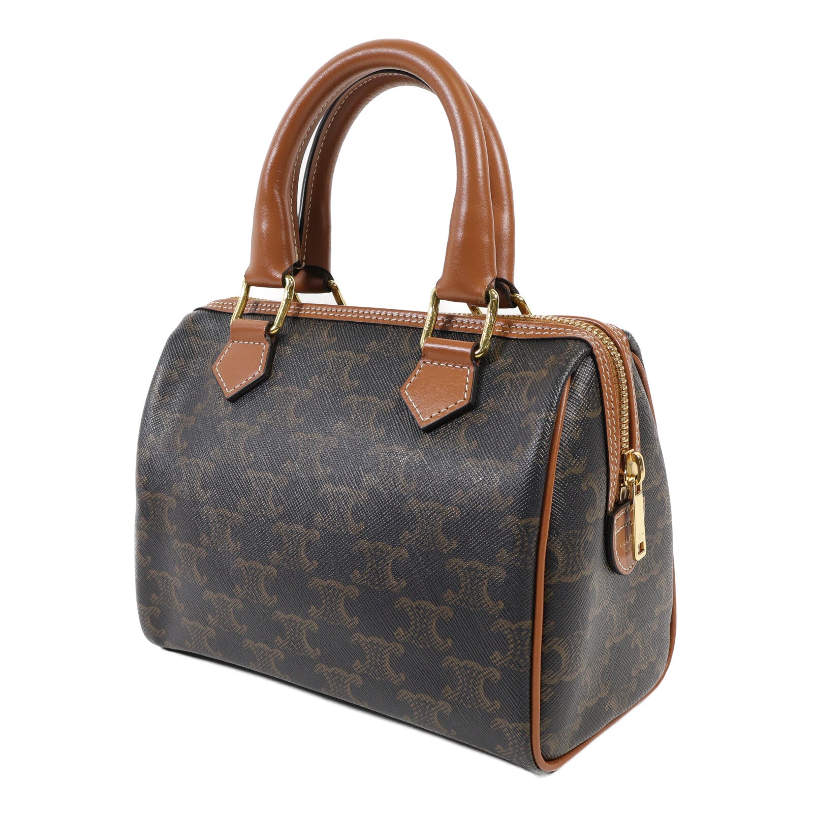 CELINE 塗層帆布Small Boston金扣手挽肩背兩用袋