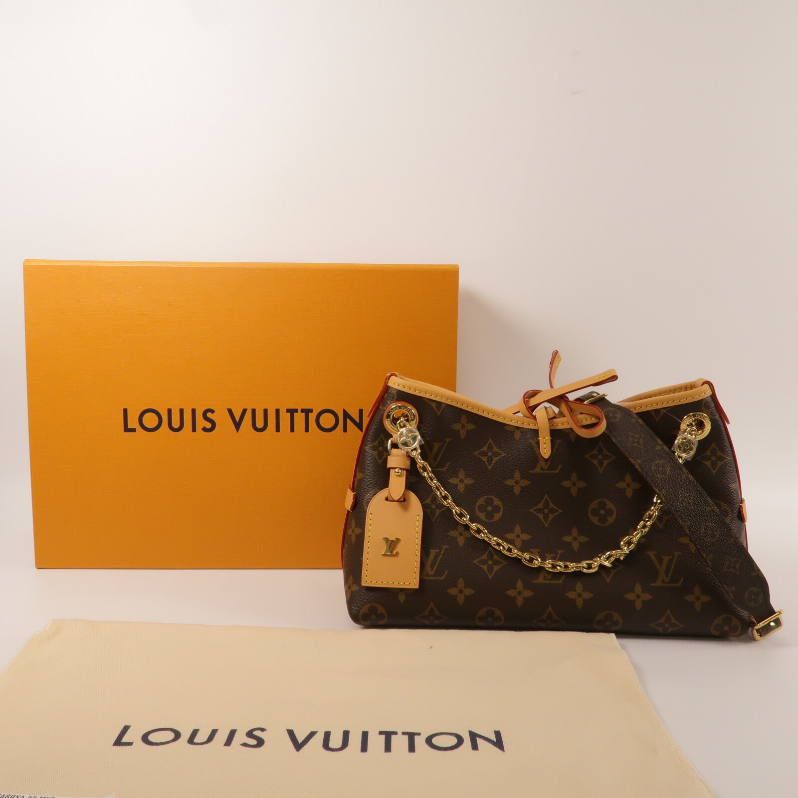 LOUIS VUITTON Monogram Carry All BB鏈帶肩背袋
