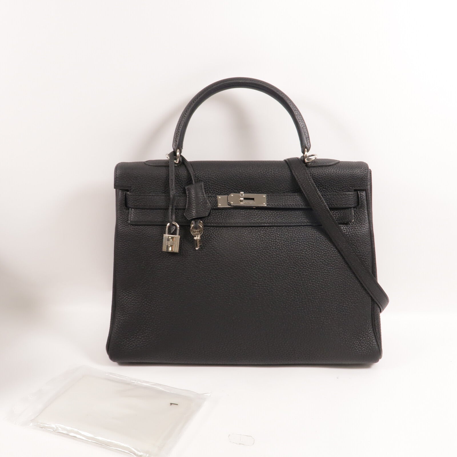 HERMES Togo皮革Kelly 35手挽肩背兩用袋Noir
