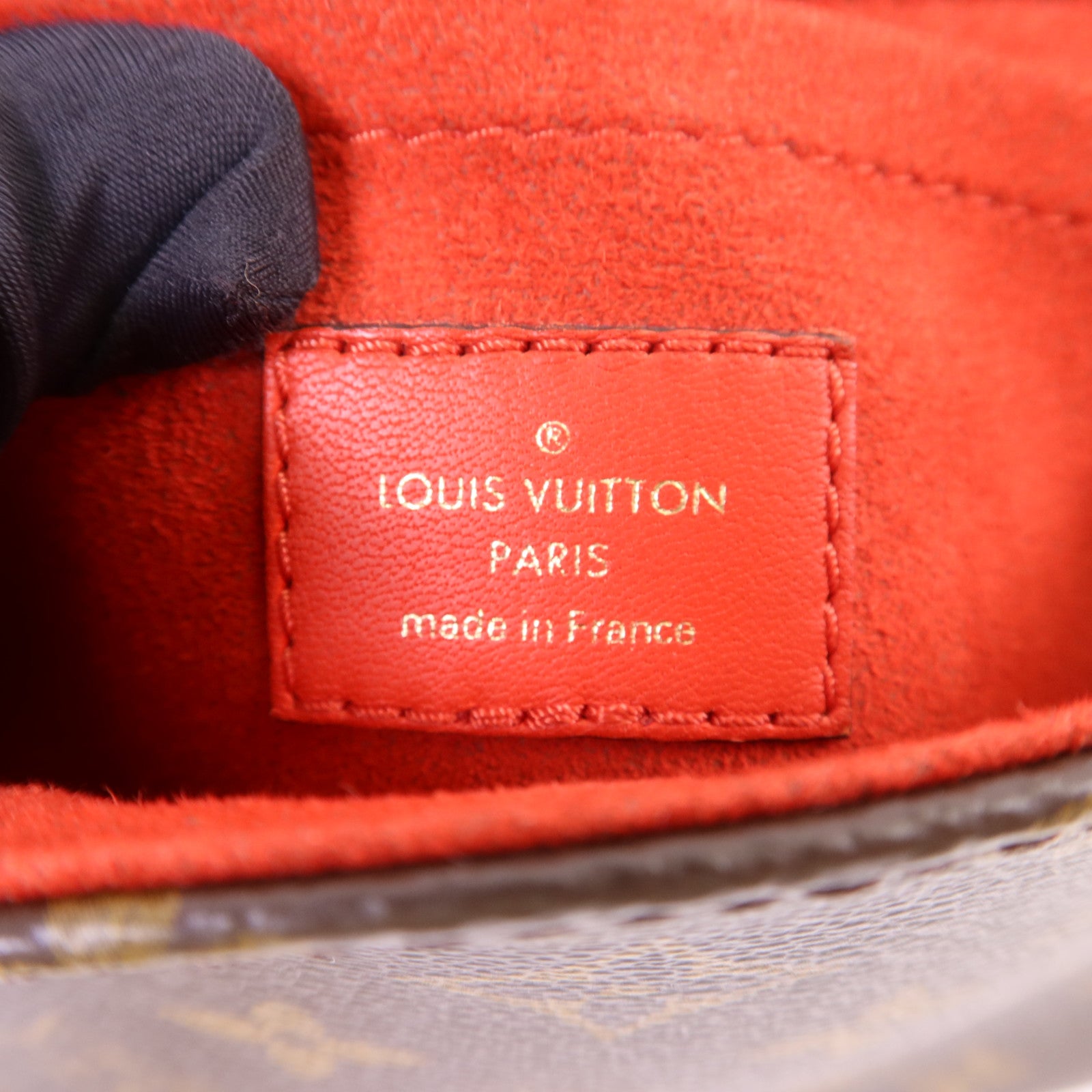 LOUIS VUITTON Monogram Locky BB金扣手挽肩背棕色/紅色