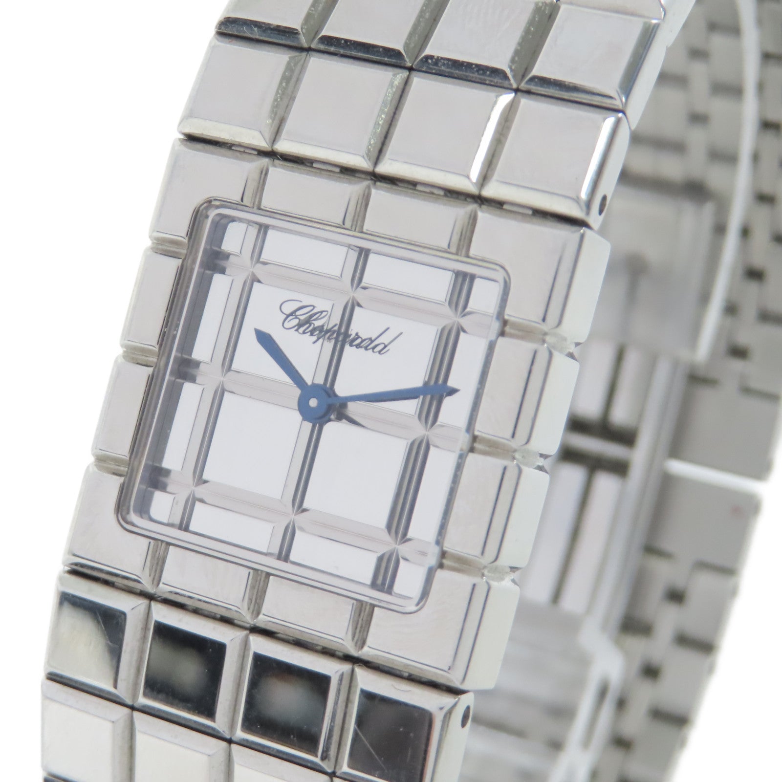 Chopard Ice Cube不鏽鋼手錶石英機芯銀色