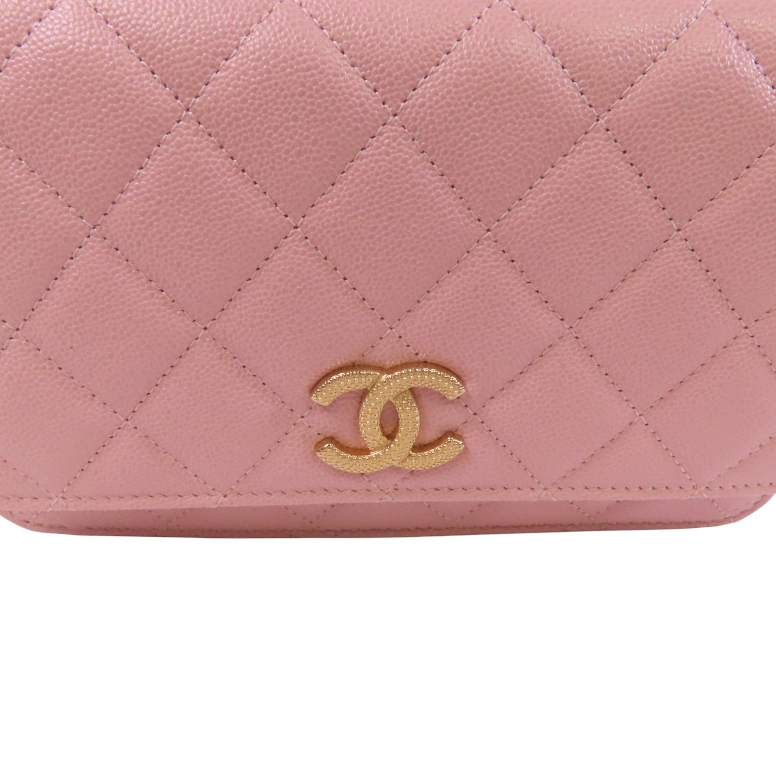 CHANEL 牛皮皮革WOC Wallet On Chain金扣鏈帶肩背袋