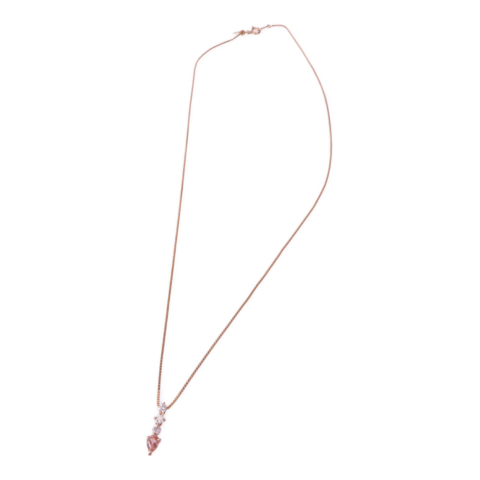JEWELRY 18K玫瑰金Padparadscha Diamond Necklace帕帕拉恰/鑽石項鍊