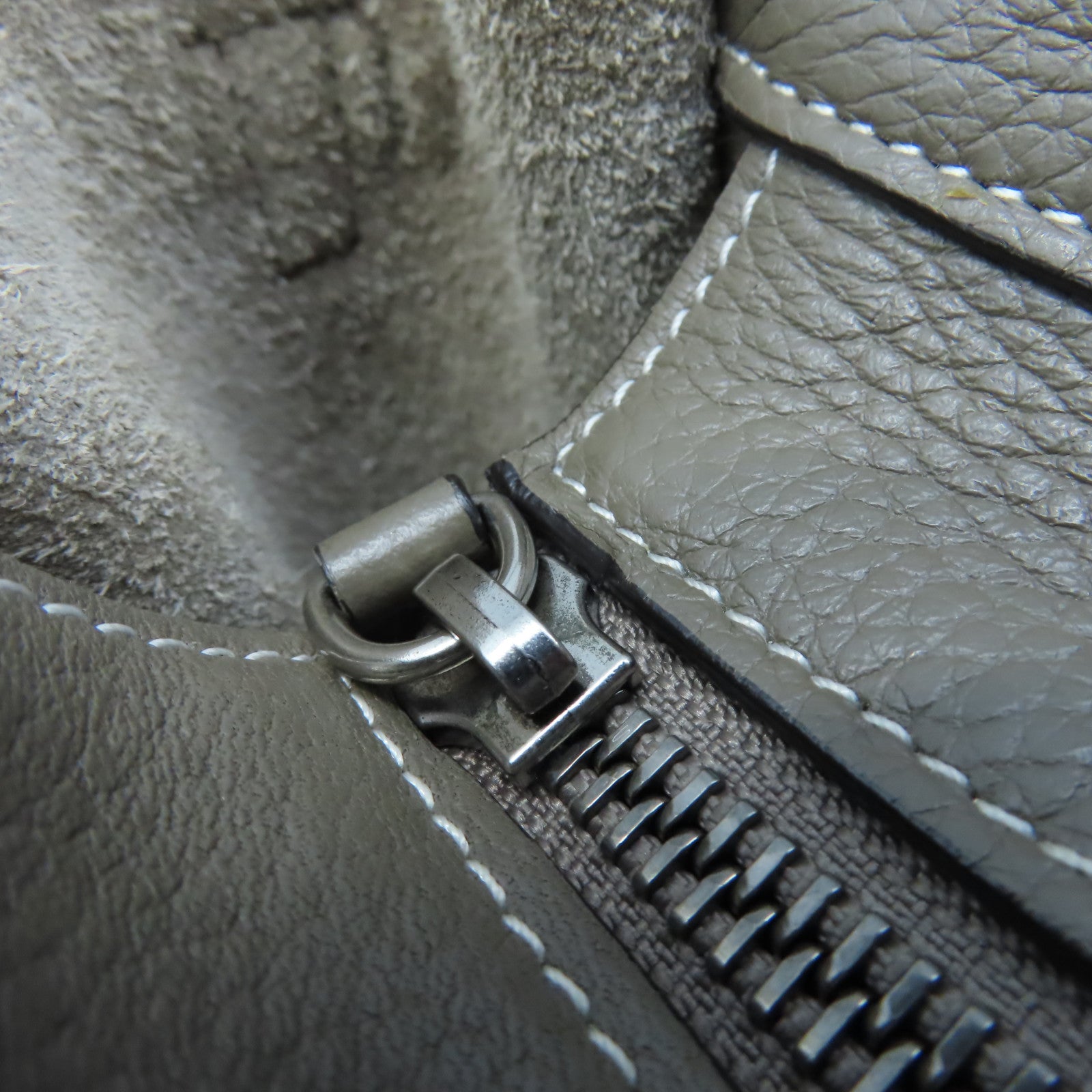 CELINE 【激減優惠】牛皮皮革Nano Luggage Shoulder Bag銀扣手挽肩背兩用袋灰色