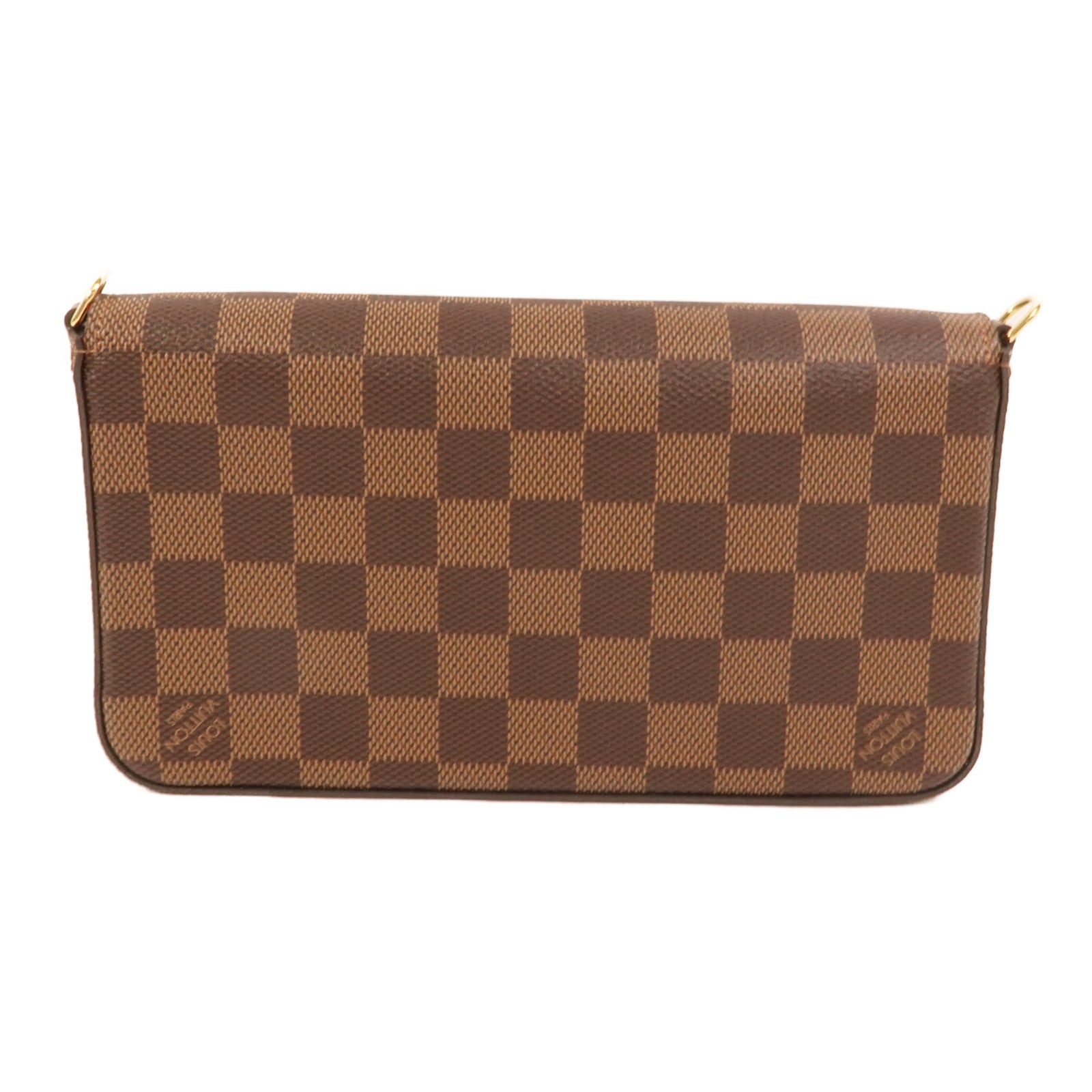 LOUIS VUITTON Damier Felice Pochette金扣鏈帶肩背袋