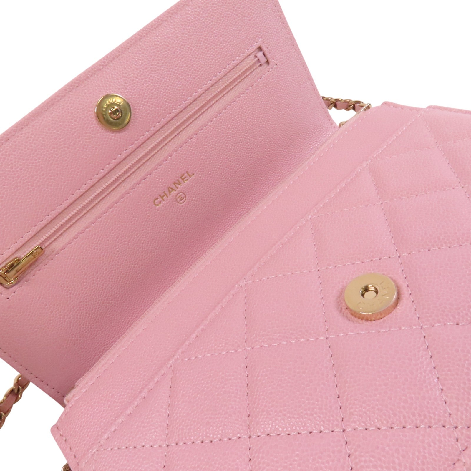 CHANEL 牛皮皮革WOC Wallet On Chain金扣鏈帶肩背袋