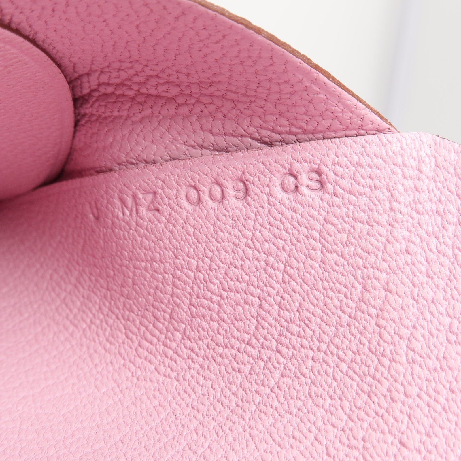 HERMES Chevre皮革Calvi Duo Compact卡片套Mauve Sylvestre