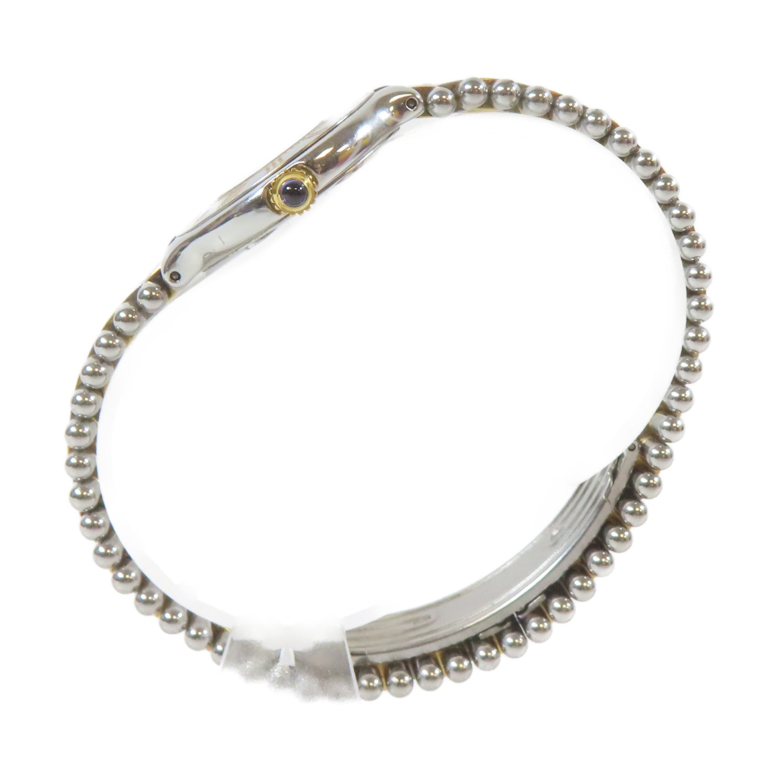 CARTIER Must de Cartier 21 18K黃金/不鏽鋼手錶石英機芯白色