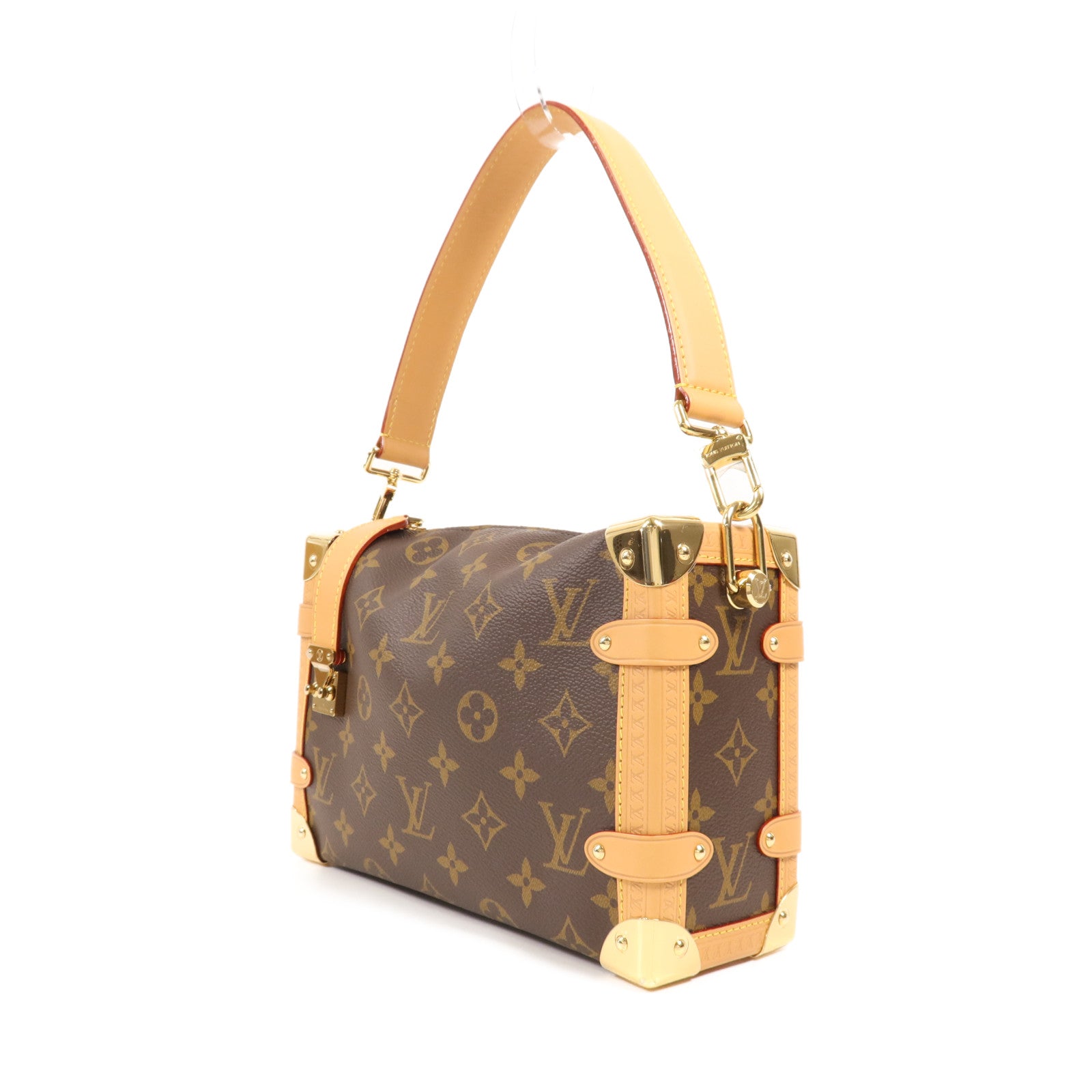 LOUIS VUITTON Monogram Side Trunk MM金扣手挽肩背兩用袋