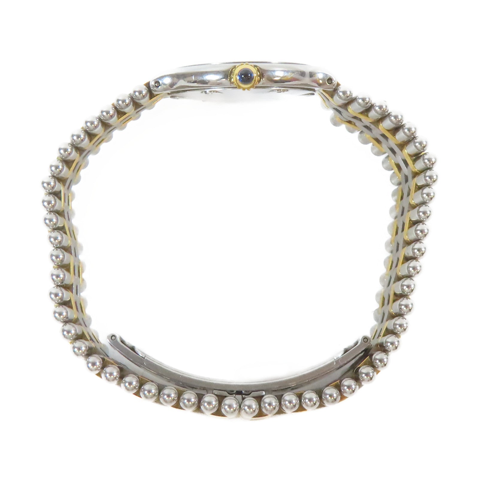 CARTIER Must de Cartier 21 18K黃金/不鏽鋼手錶石英機芯白色