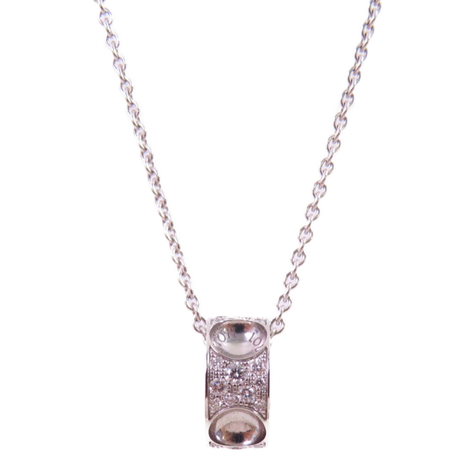 LOUIS VUITTON 18K白金/鑽石Empreinte Diamond Necklace項鏈銀色