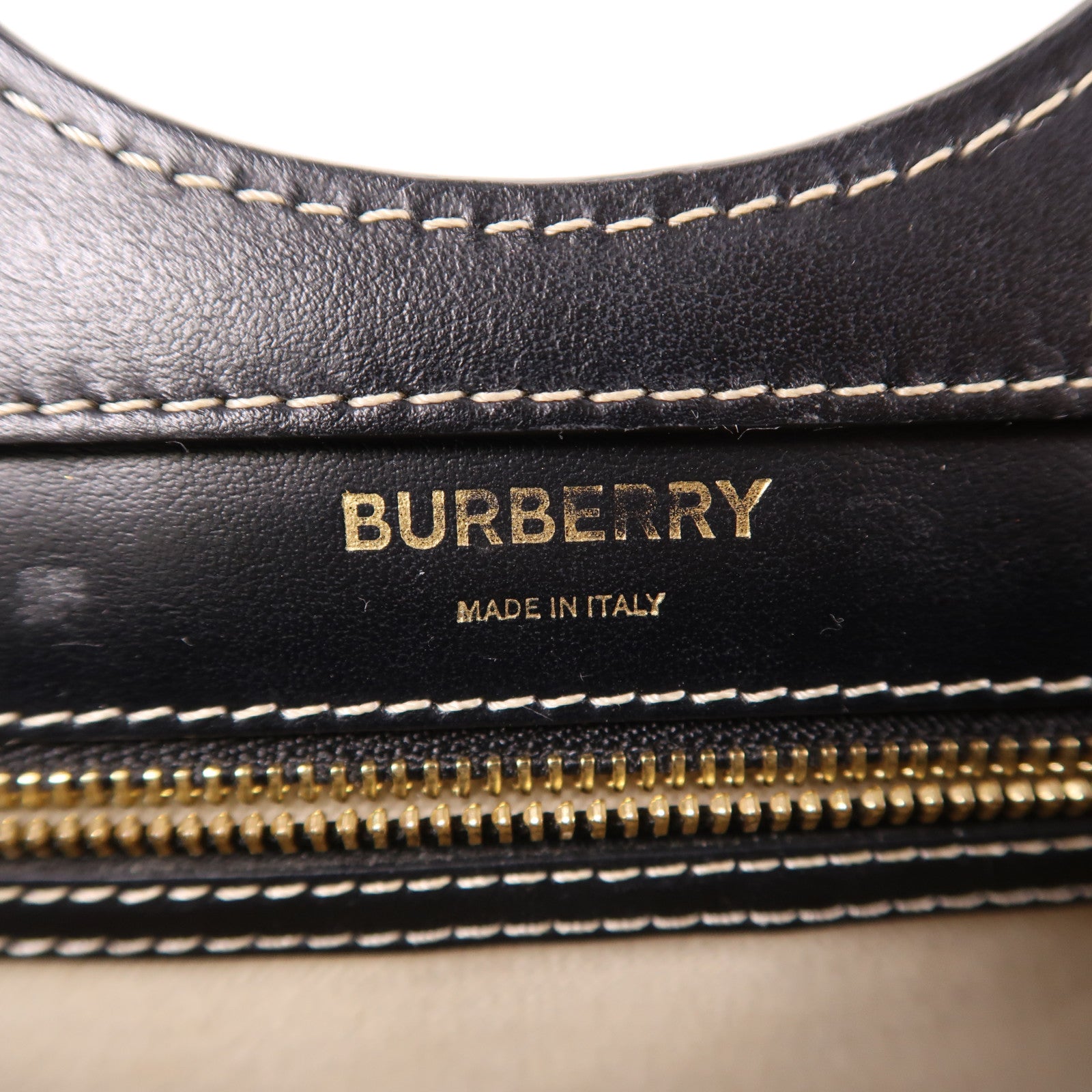 BURBERRY 帆布/皮革Mini Tri-Tone Pocket Bag金扣手挽肩背兩用袋