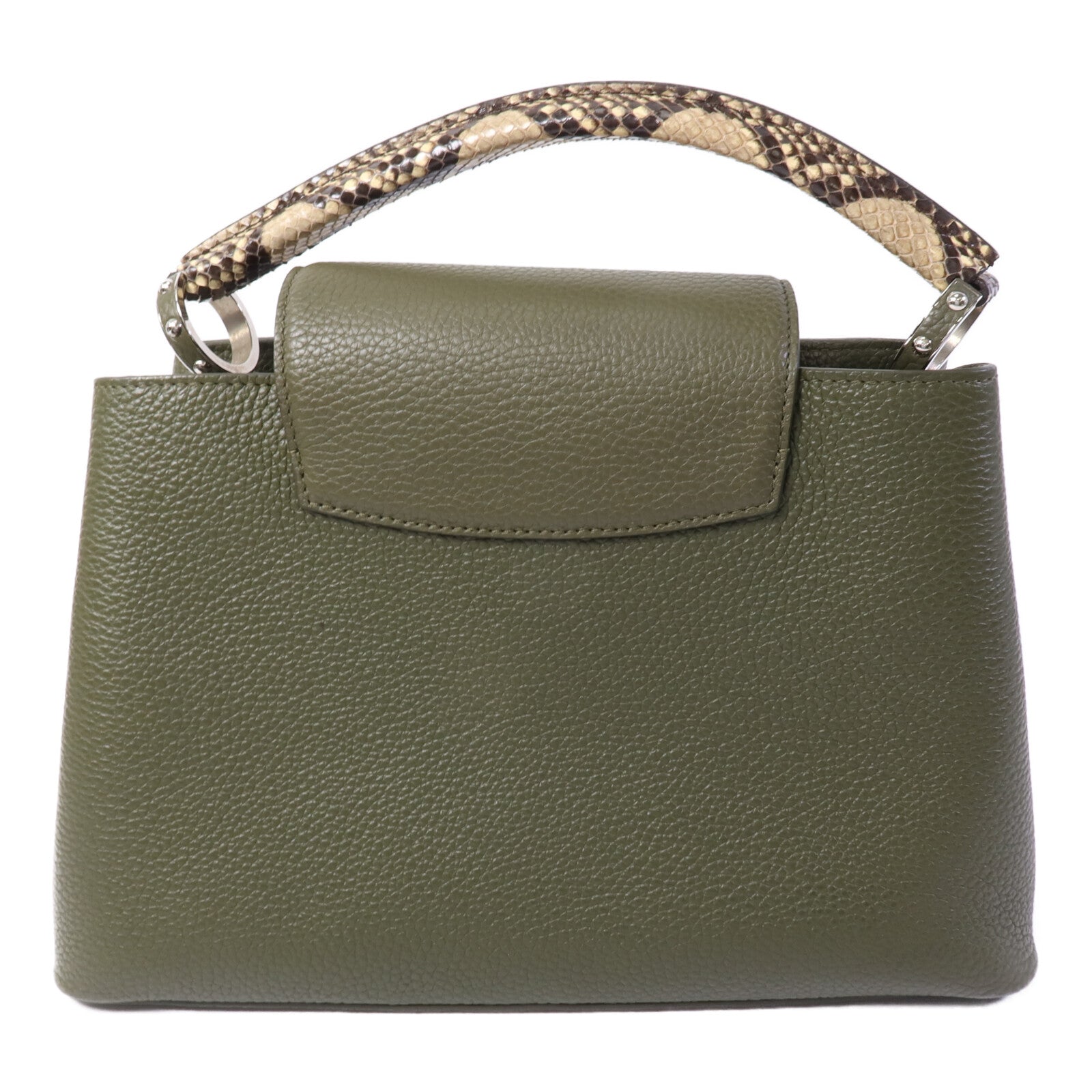 LOUIS VUITTON Taurillon/蛇皮皮革Capucines MM手挽肩背兩用袋