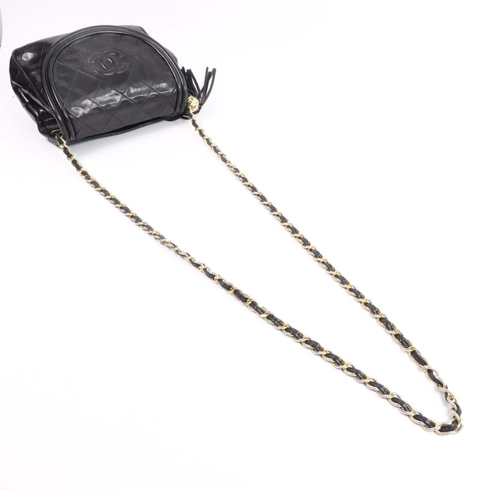 CHANEL 羊皮皮革Vintage Chain Shoulder鏈帶肩背袋