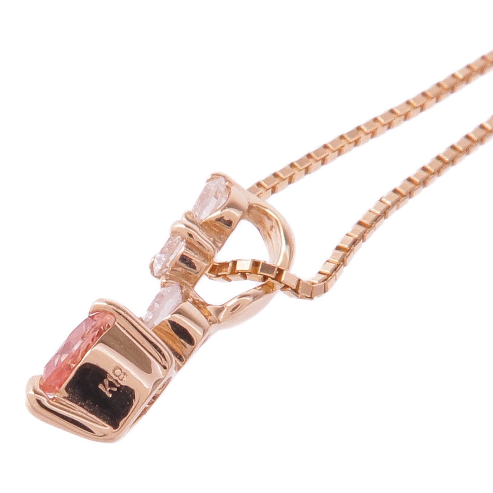 JEWELRY 18K玫瑰金Padparadscha Diamond Necklace帕帕拉恰/鑽石項鍊