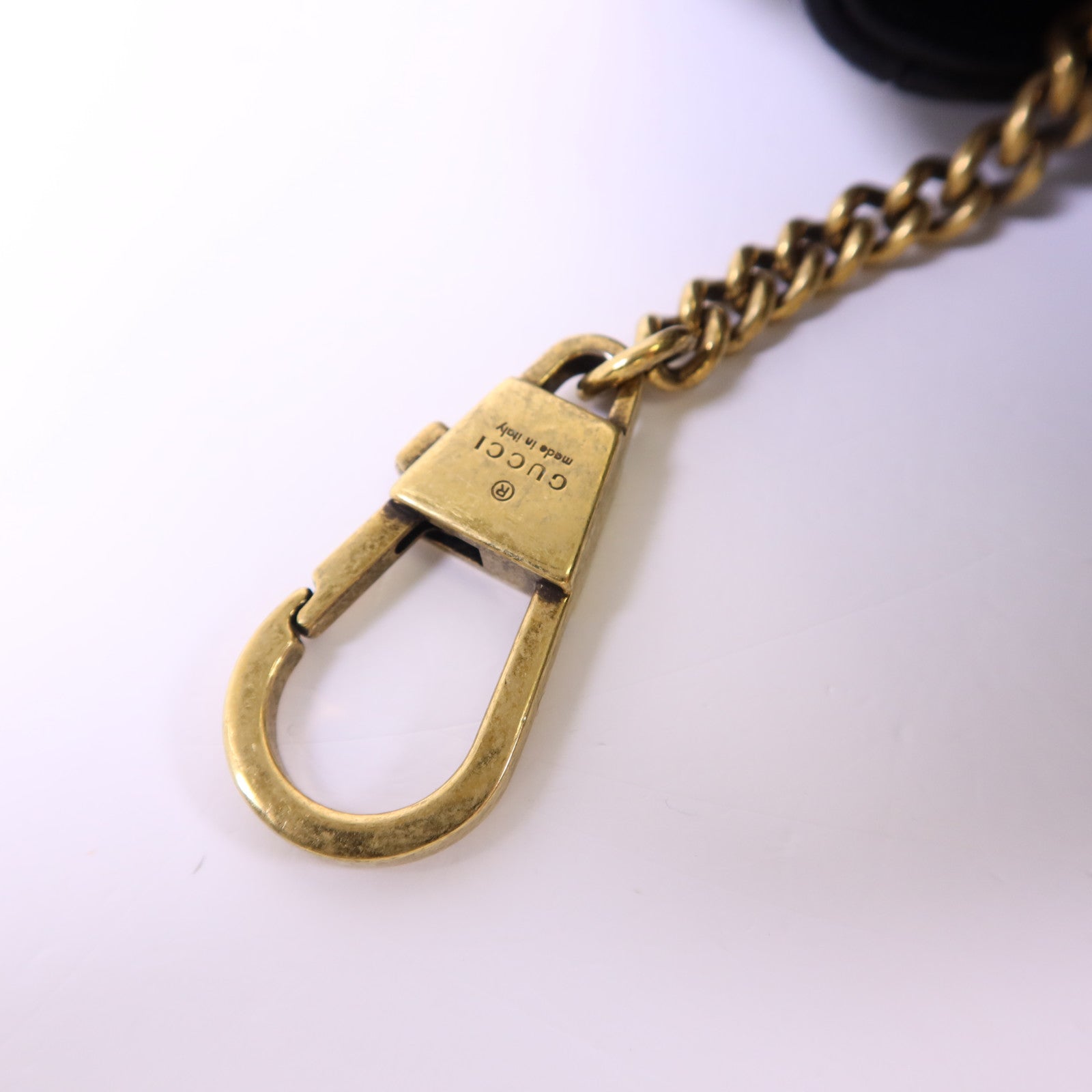 GUCCI 牛皮皮革GG Marmont Super Mini金扣鏈帶肩背袋