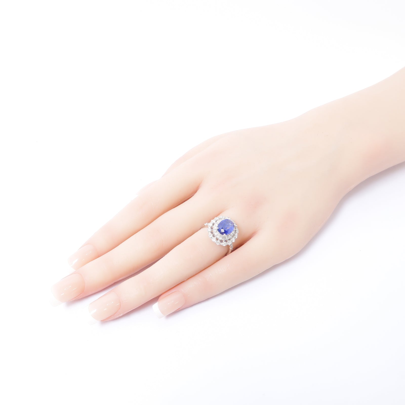 JEWELRY PT900鉑金Sapphire Diamond Ring 2.08ct藍寶石/0.73ct鑽石戒指US#6.25