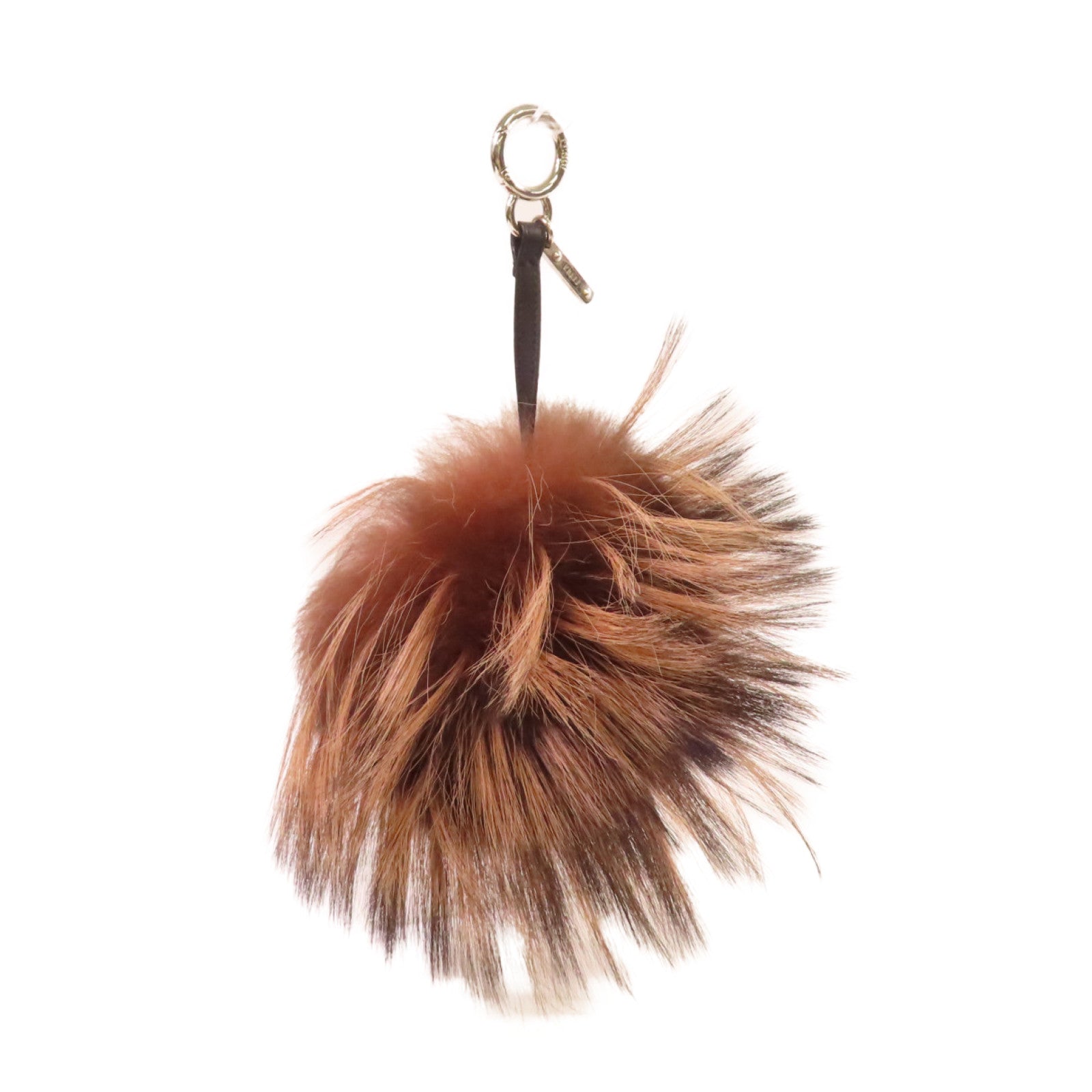 FENDI 毛毛Charm掛飾啡色/粉紅色